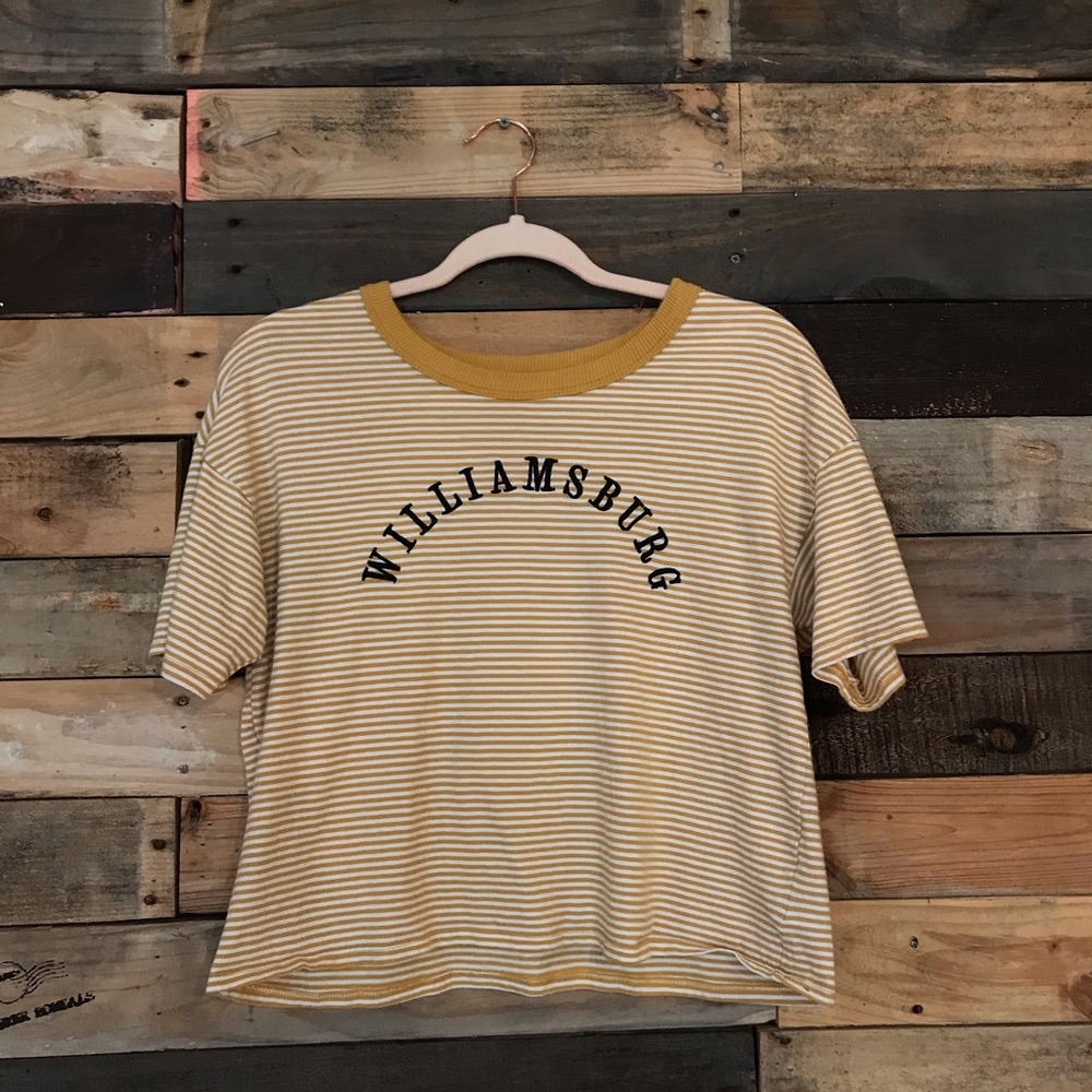 American Eagle Striped Graphic Ringer Tee